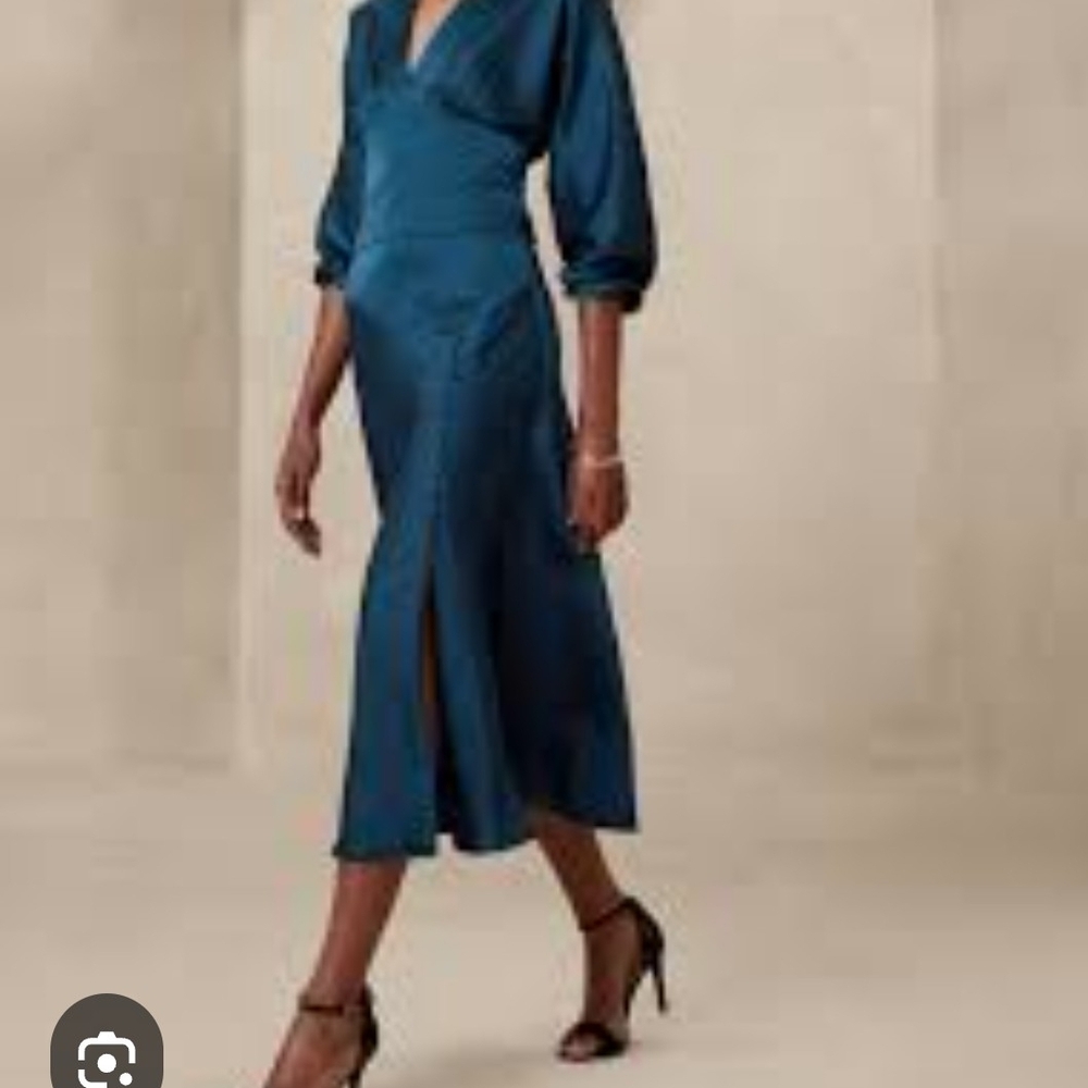 Banana Republic Teal Satin Dress